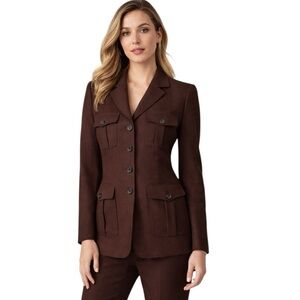 Lauren Ralph Lauren - Vintage Brown Wool Safari Blazer Sz 6